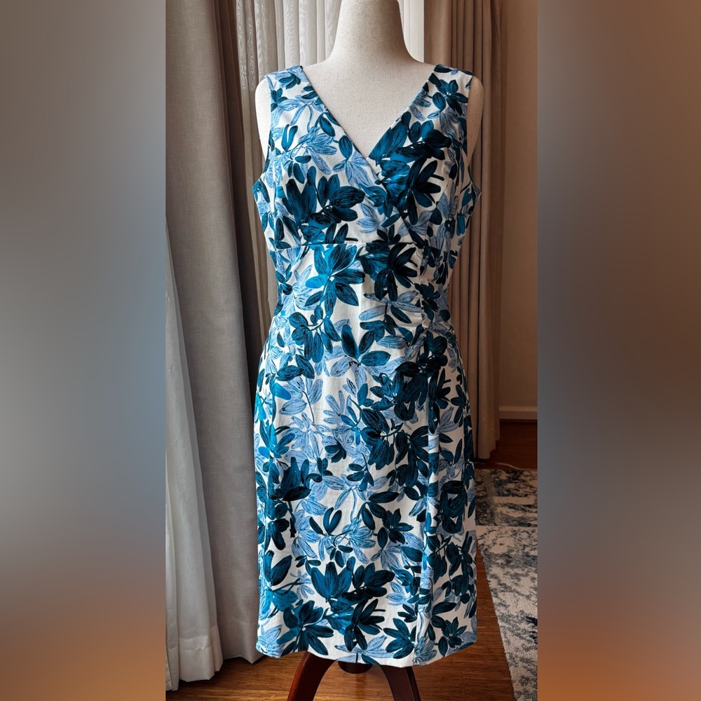 Floral Blue and White Dress